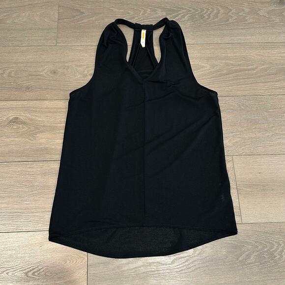 LUCY Black Flow Yoga Mesh Polyester V Neck High Low Tank Top Gym Active Size XS - Picture 2 of 9